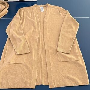 Chico's Light Brown duster Cardigan with coordinating sleeveless mock neck